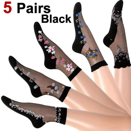 Vibrant Floral Patterned Glass Socks