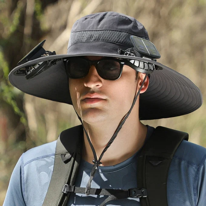 🔥EARLY SUMMER SALE 69% OFF⚡- Outdoor Wide Brim Sun Hat With Solar Fan