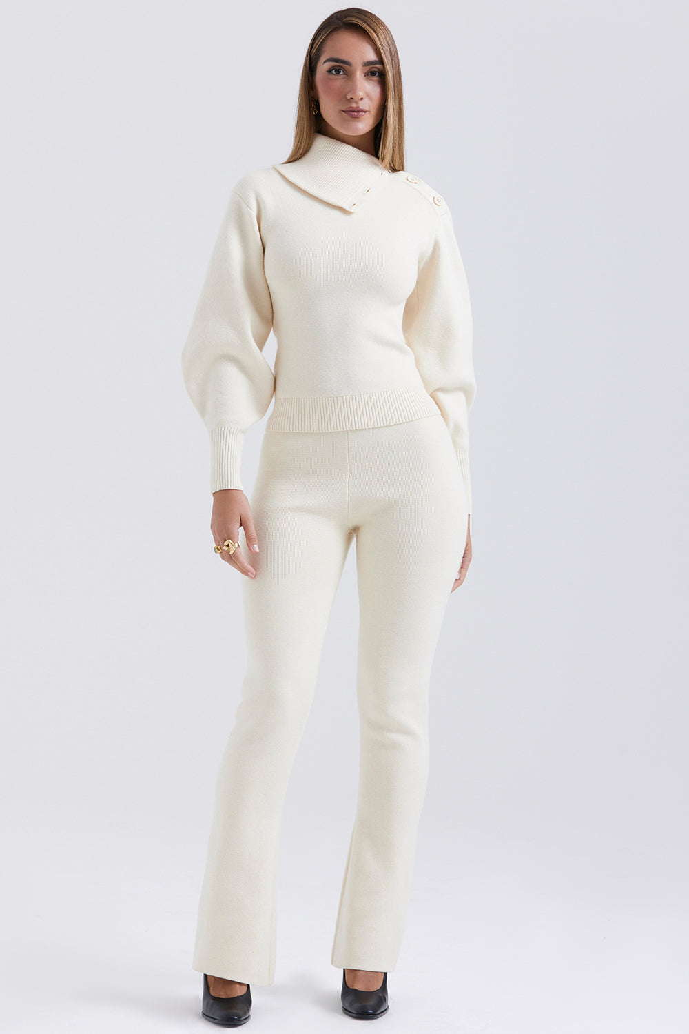 CASHMERE BLEND SWEATER & CASHMERE BLEND TROUSERS