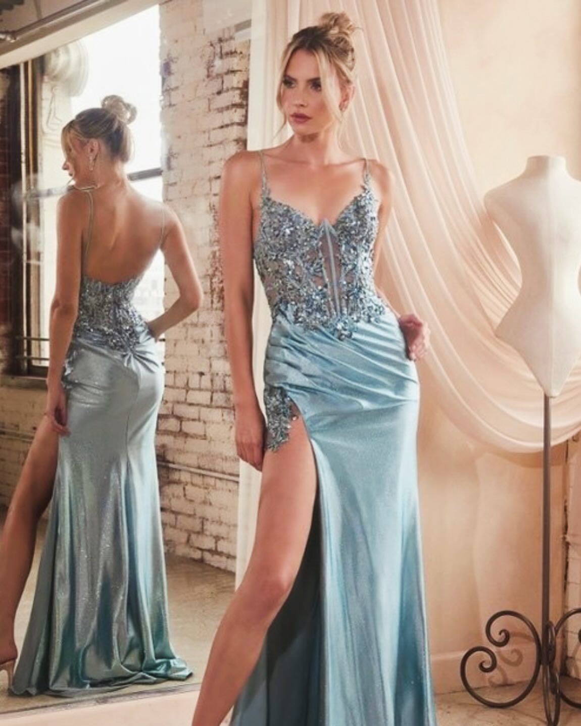Glitter satin mermaid dress