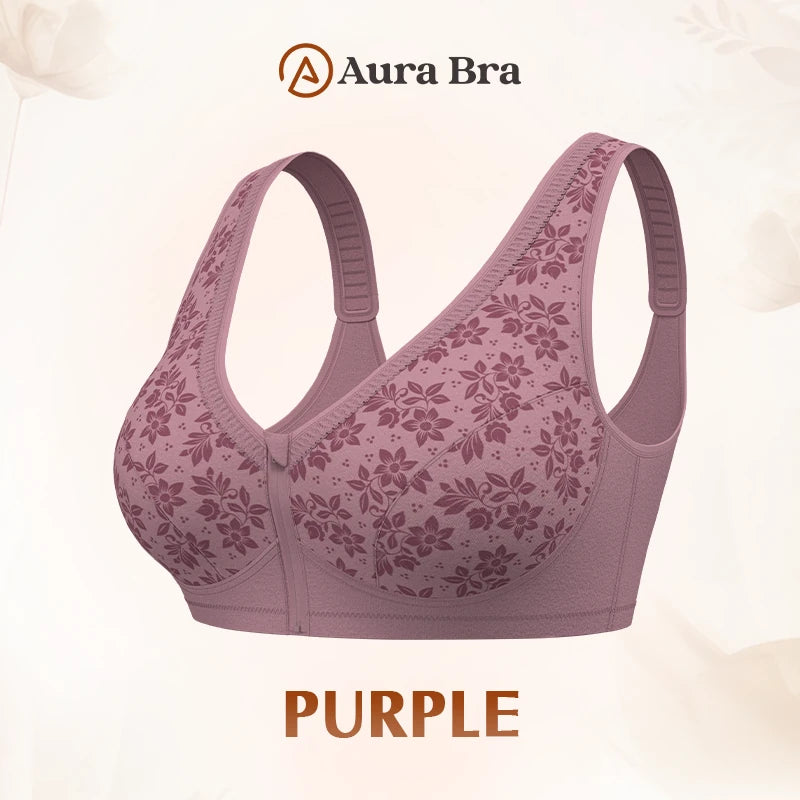 Pure Cotton Anti Sagging Comfy Front Zipper Bra