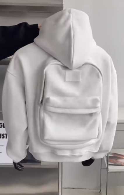 Zippered Sweatshirt comes with a backpack