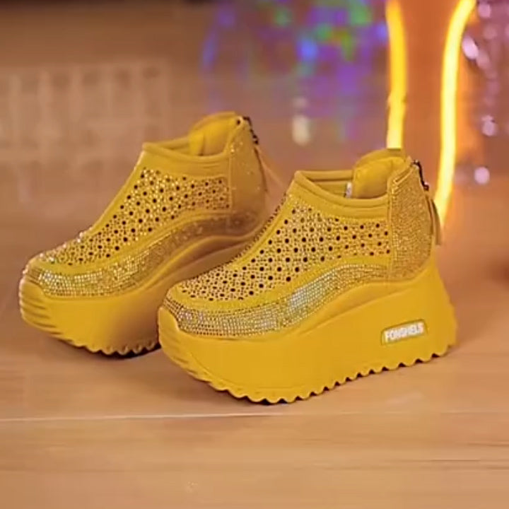 Sparkling  Rhinestone Platform Sneakers