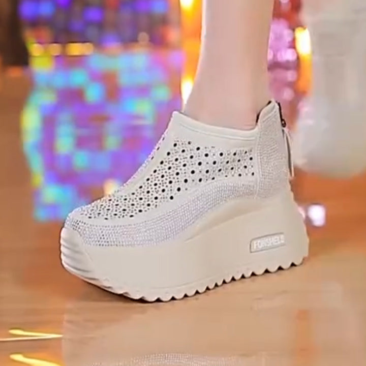 Sparkling  Rhinestone Platform Sneakers