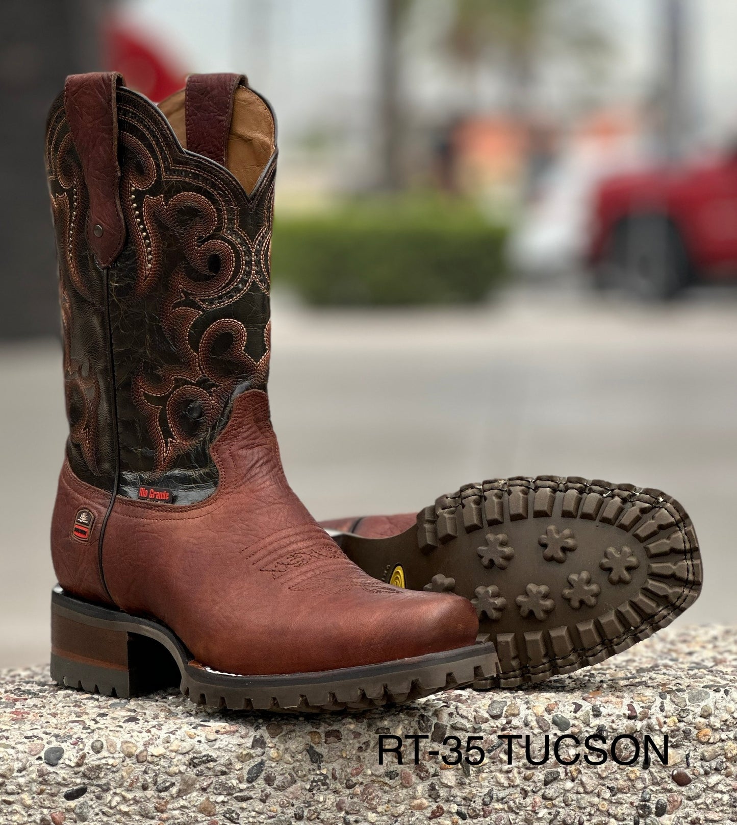 Bison truck sole cowboy boot