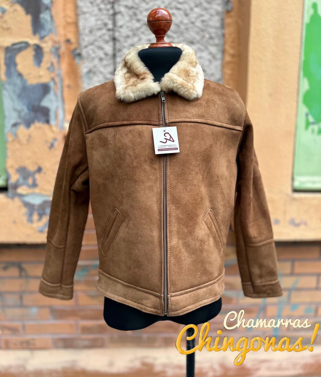 Sheepskin cropped jacket