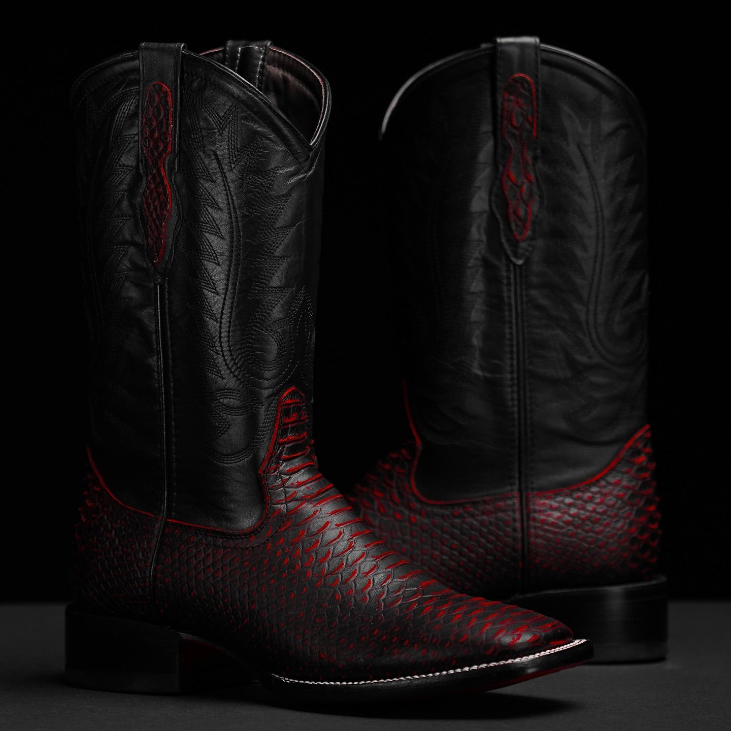 Midnight  python leather boots