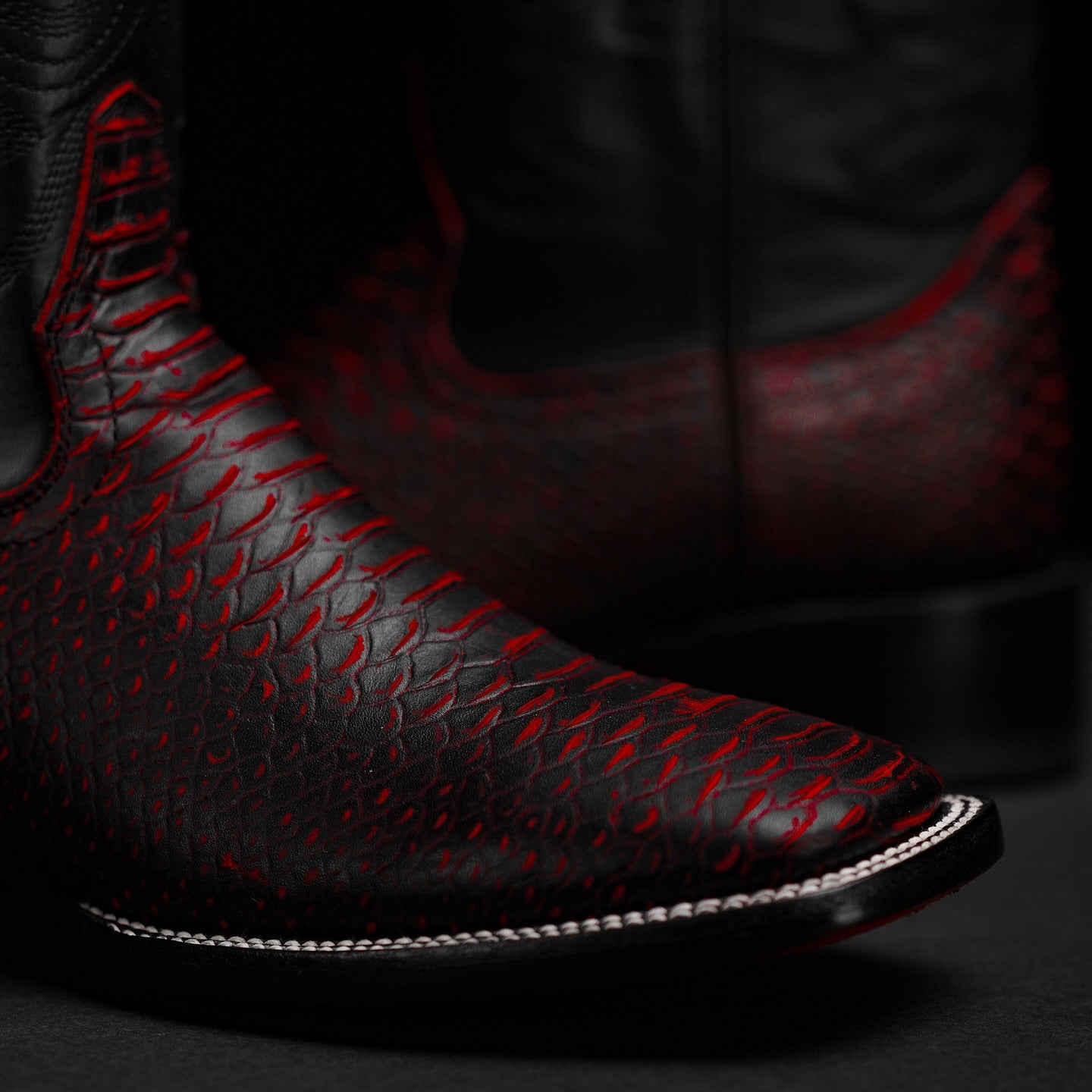 Midnight  python leather boots