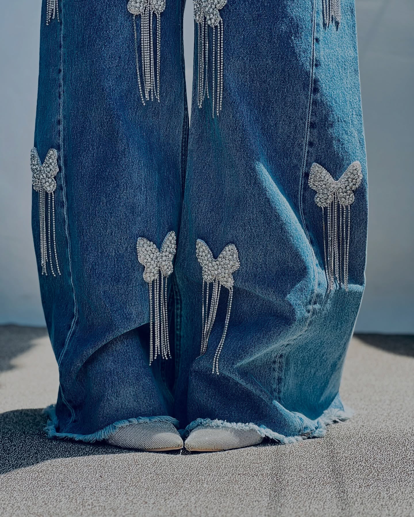 Diamond Butterfly Tassel Jeans