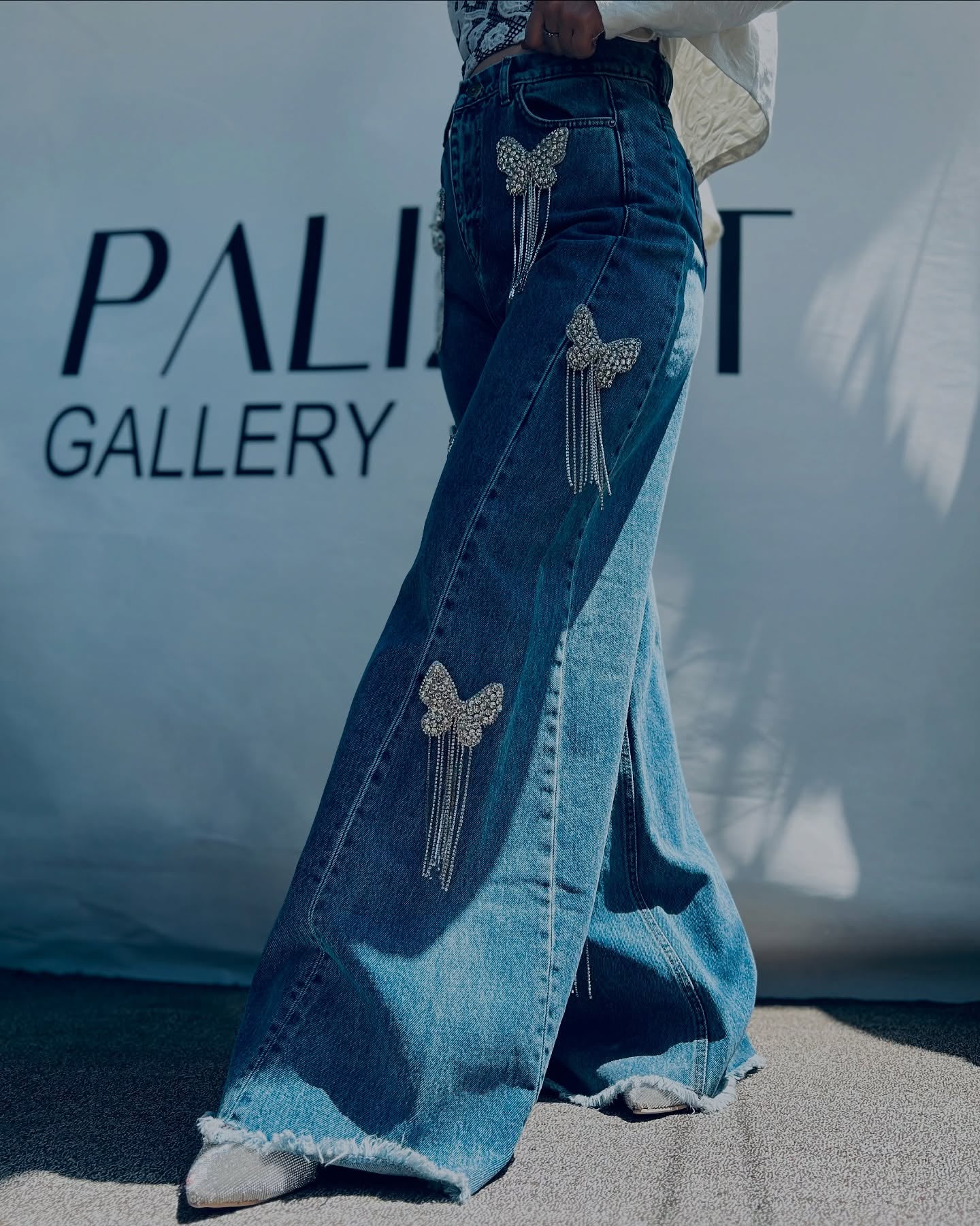 Diamond Butterfly Tassel Jeans