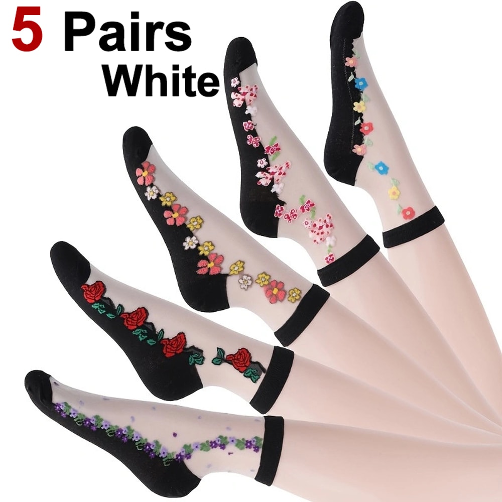 Vibrant Floral Patterned Glass Socks