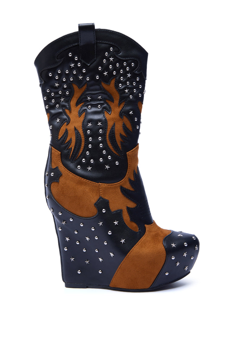 MULTI WESTERN WEDGE BOOTIE