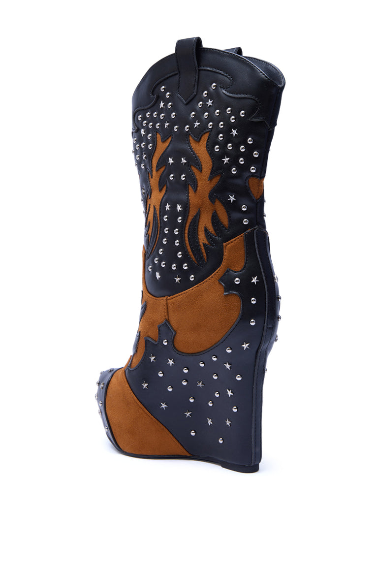 MULTI WESTERN WEDGE BOOTIE