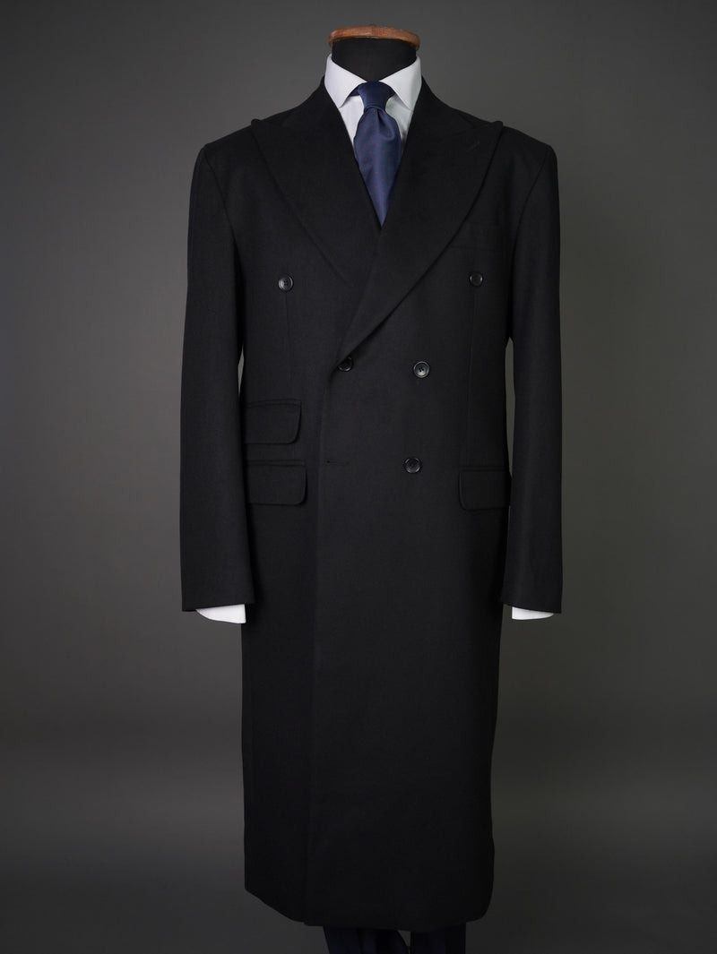 DOUBLE BREASTED PEAK LABEL LONG COAT