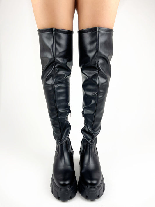 Mexican stretch high knee boots