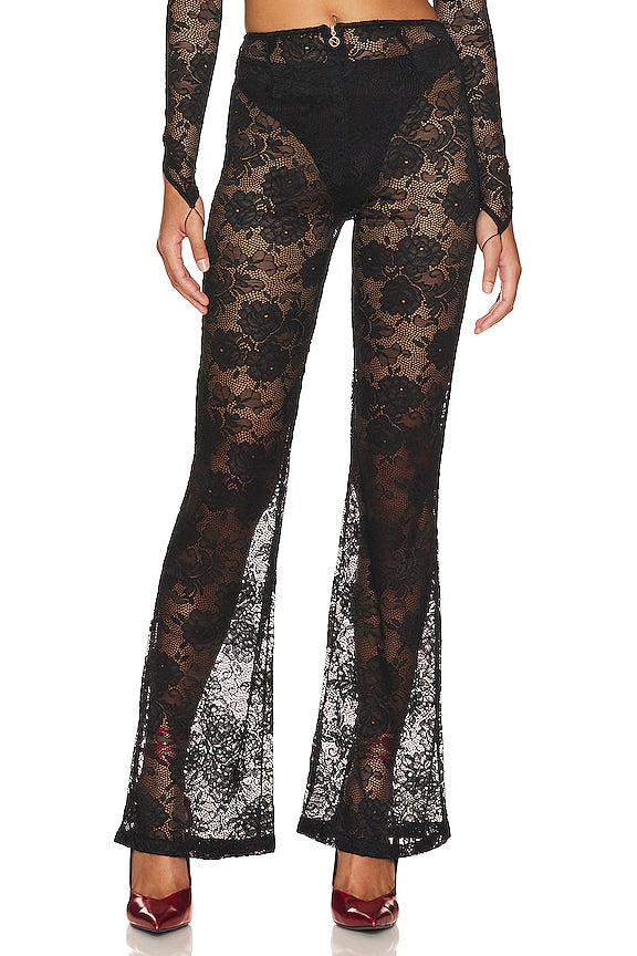 Black lace pants