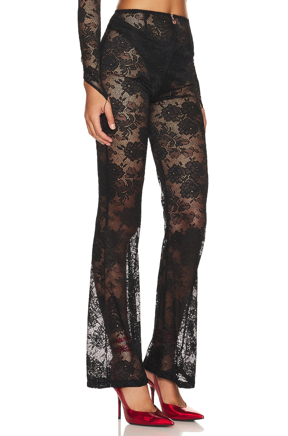 Black lace pants