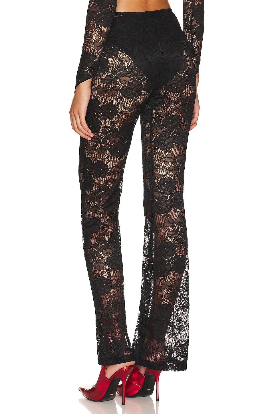 Black lace pants