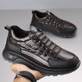 Crocodile pattern cowhide nano collagen peptide soft sole Outdoor Slip-ons