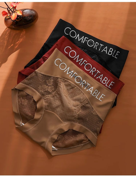 Summer thin mid-waist lace Moisture-absorbing Panties
