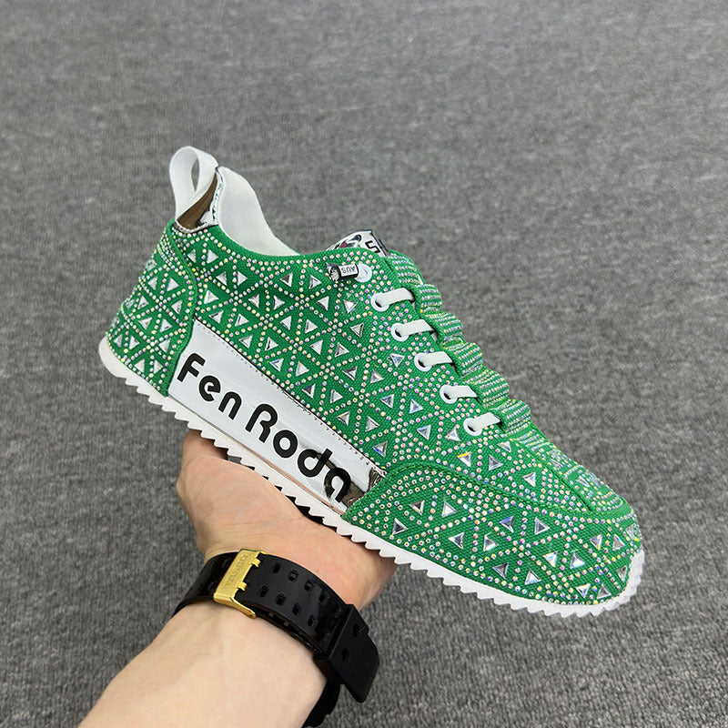 Low-top Rhinestone Platform Men's Hight Increasing Shoes