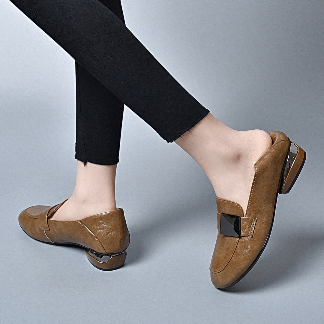 Automatic rebound low heeled casual shoes