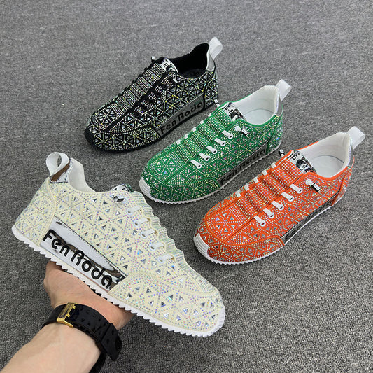 Low-top Rhinestone Platform Men's Hight Increasing Shoes