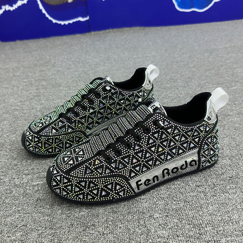 Low-top Rhinestone Platform Men's Hight Increasing Shoes