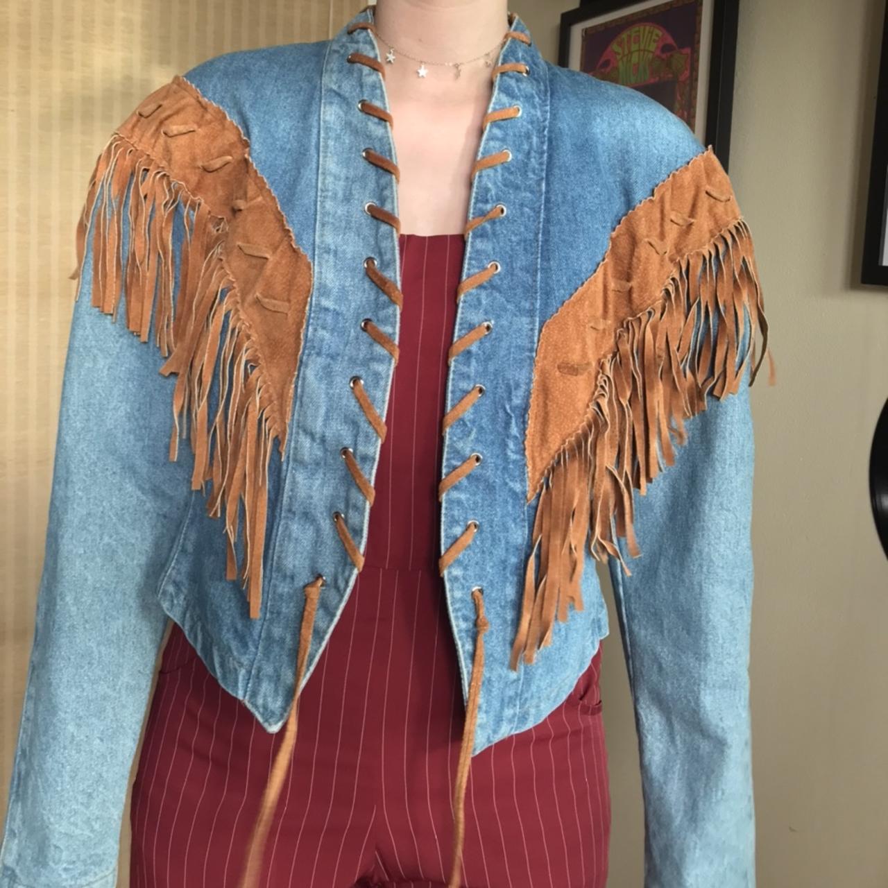 Vintage 1980’s fringe jean jacket