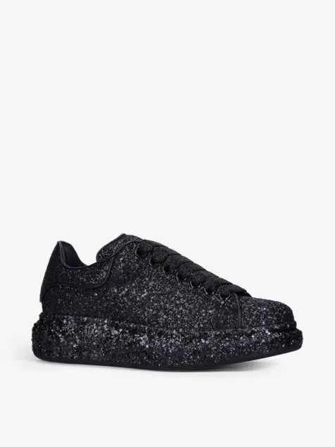 Men's Runway glitter-embellished leather low-top trainers