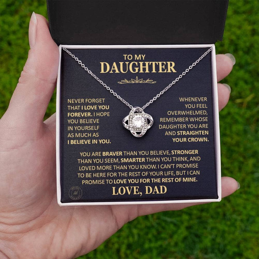 Beautiful Gift for Daughter From Dad "Never Forget That I Love You" Necklace