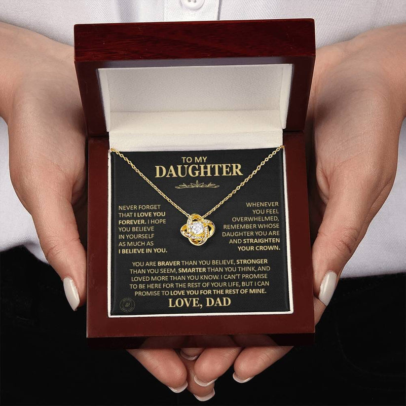 Beautiful Gift for Daughter From Dad "Never Forget That I Love You" Necklace