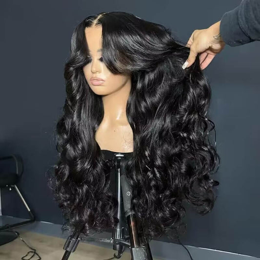 Body Wave Curtain Bangs 8x5 Glueless HD Lace Closure Wig and 13x4 Frontal Wig Put On And Go