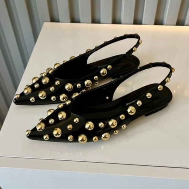 Elegant Metallic Beaded Casual Women's Shoes