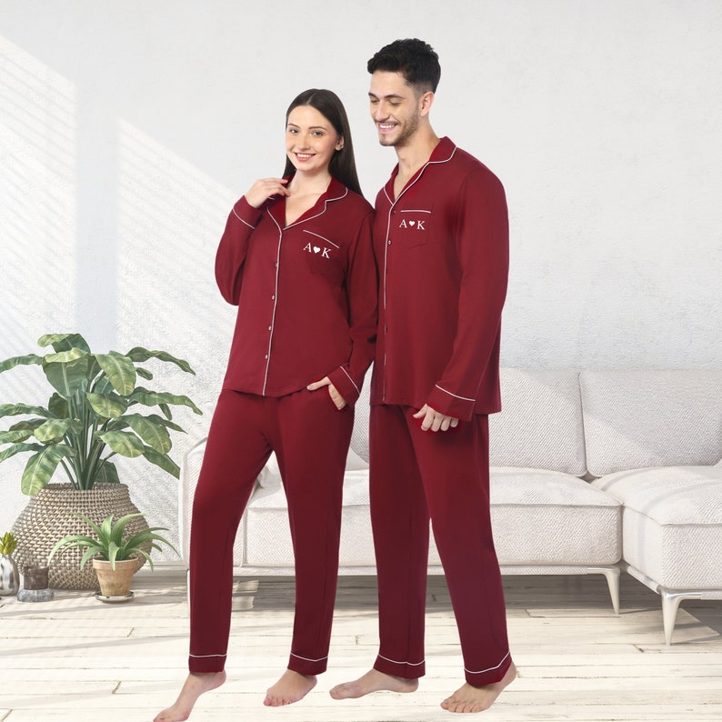 Custom 100% Cotton Couple Pajamas