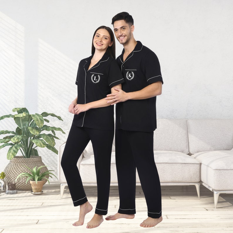 Custom 100% Cotton Couple Pajamas