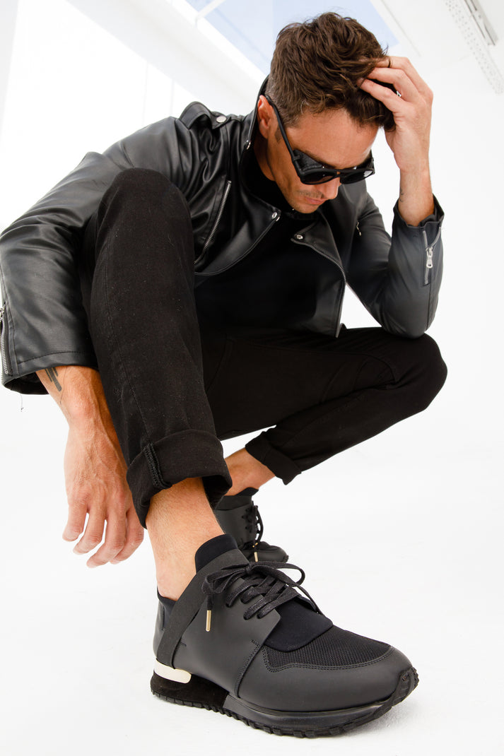 The Reno Black & Red Leather Men Sneaker Final Sale!