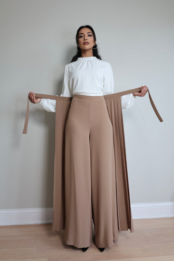 Pleated Overskirt Pants set