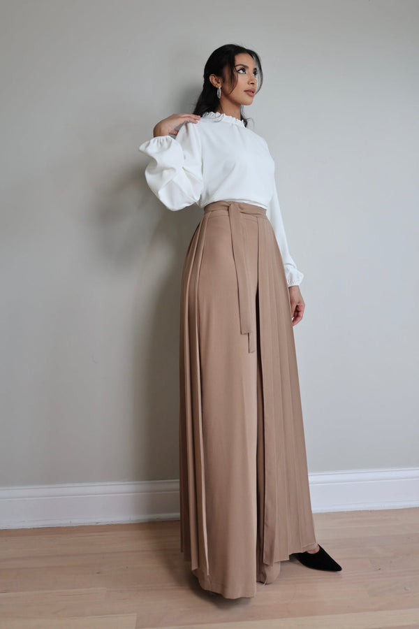 Pleated Overskirt Pants set