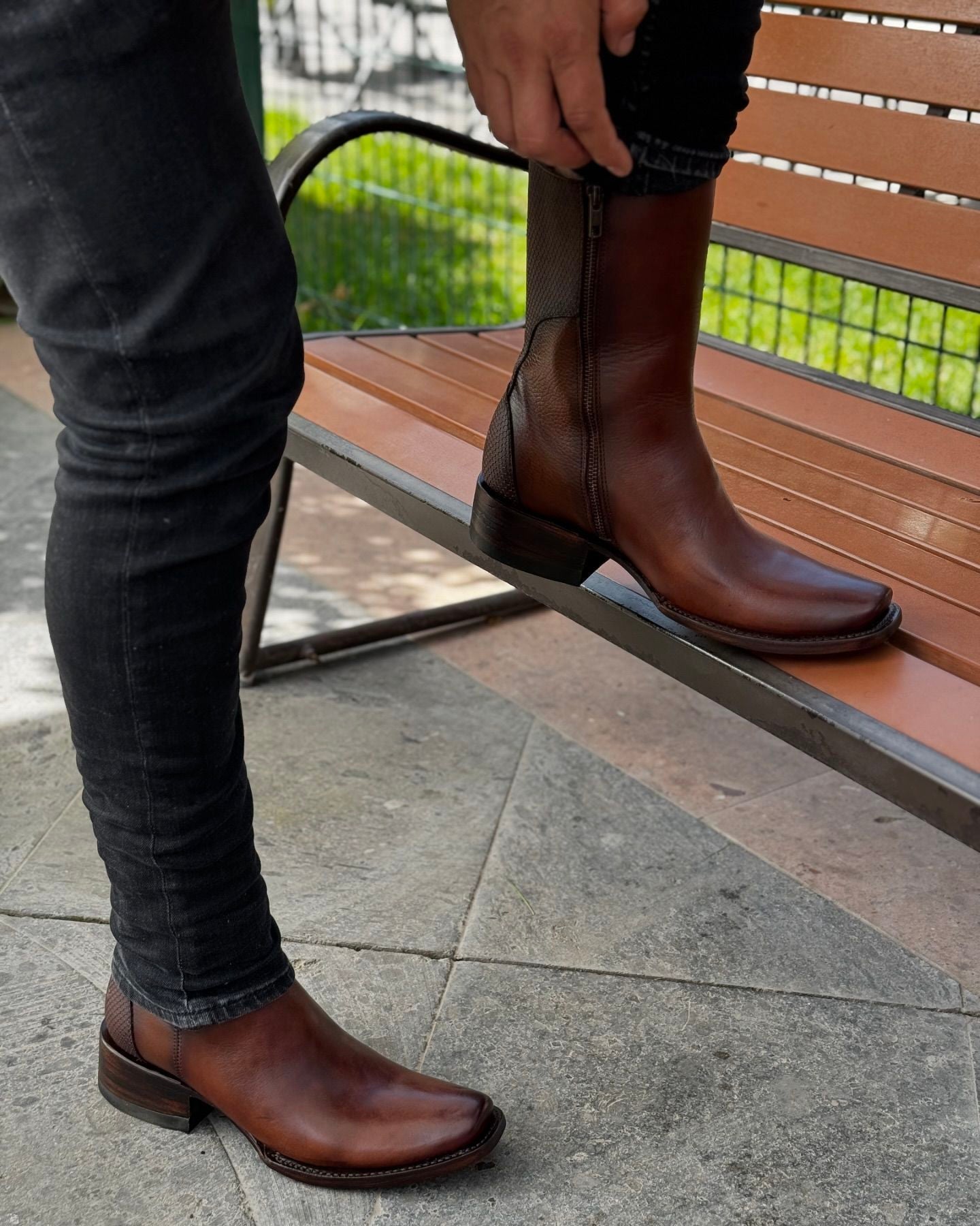 Western Cowboy Zipper Ankle Boots