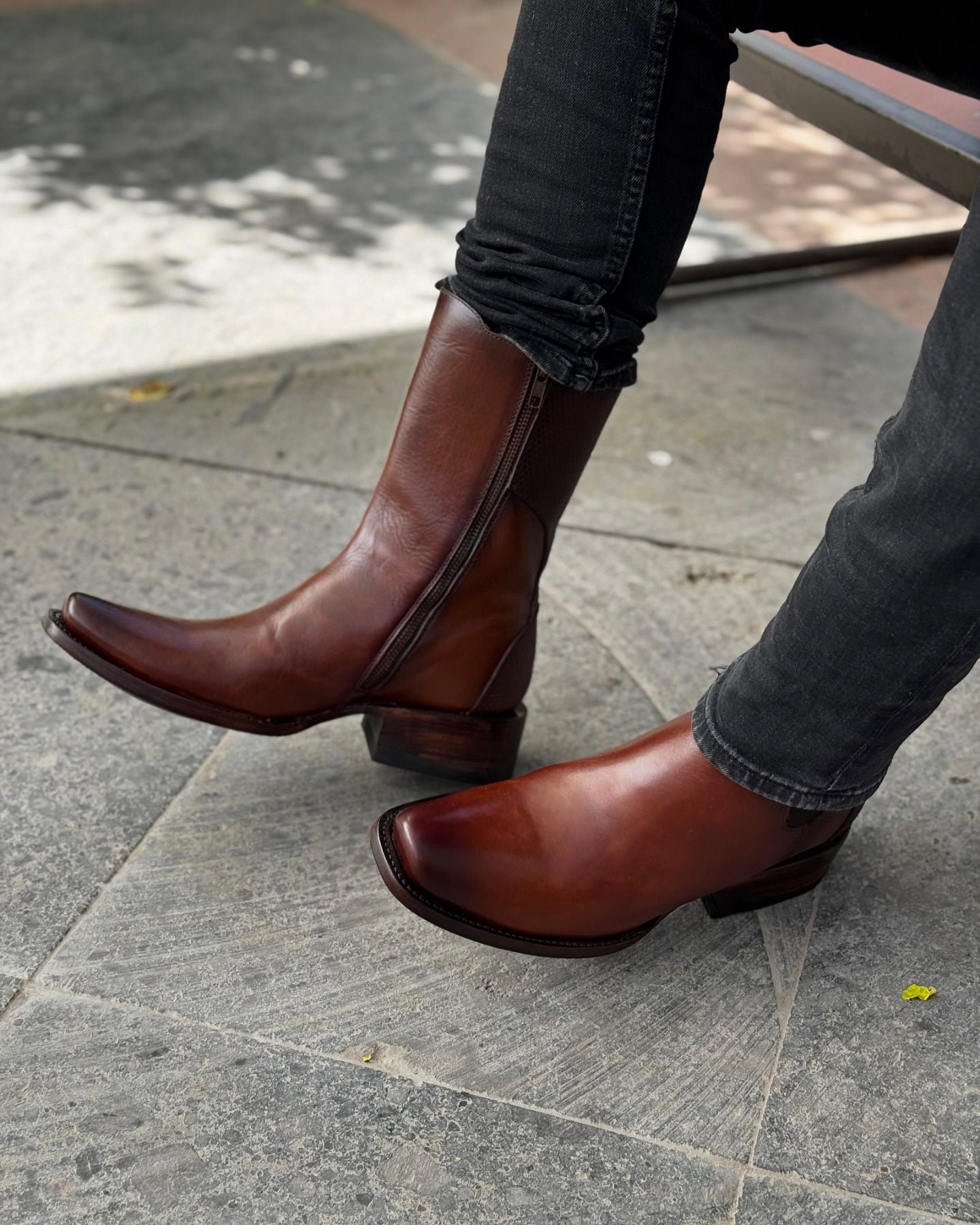 Western Cowboy Zipper Ankle Boots