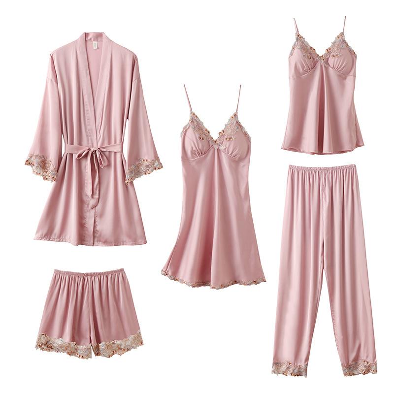 Silky Soft Comfortable Breathable Women's Loungewear 5 Piece Set