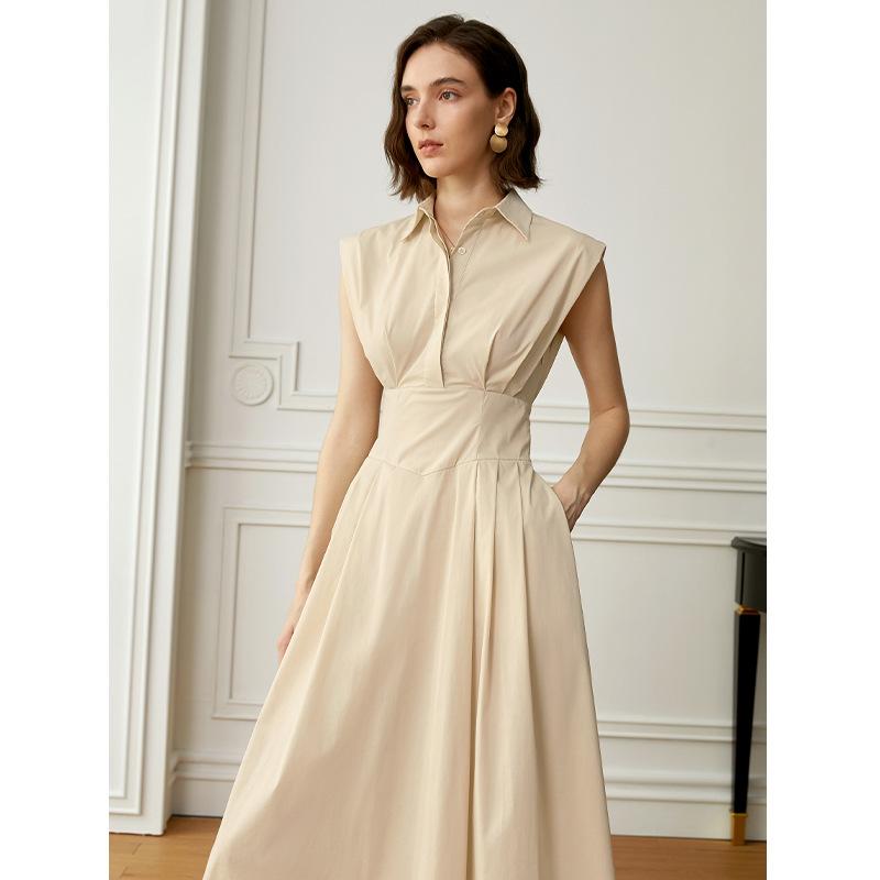 Exquisite and Refined High Neckline Dress in Macaron