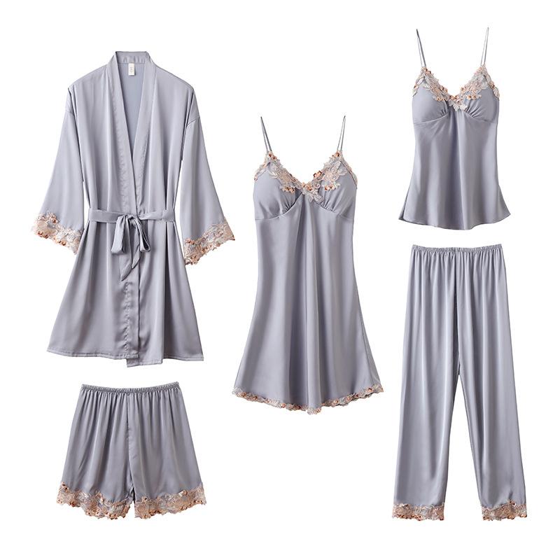 Silky Soft Comfortable Breathable Women's Loungewear 5 Piece Set