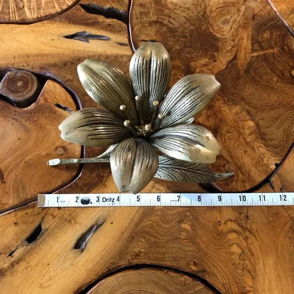 Unique Vintage Brass Lotus with 6 Removable Petals for Individual Ashtrays