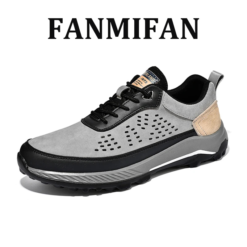 Hand-stitching Men Boots Casual Split Leather Shoes