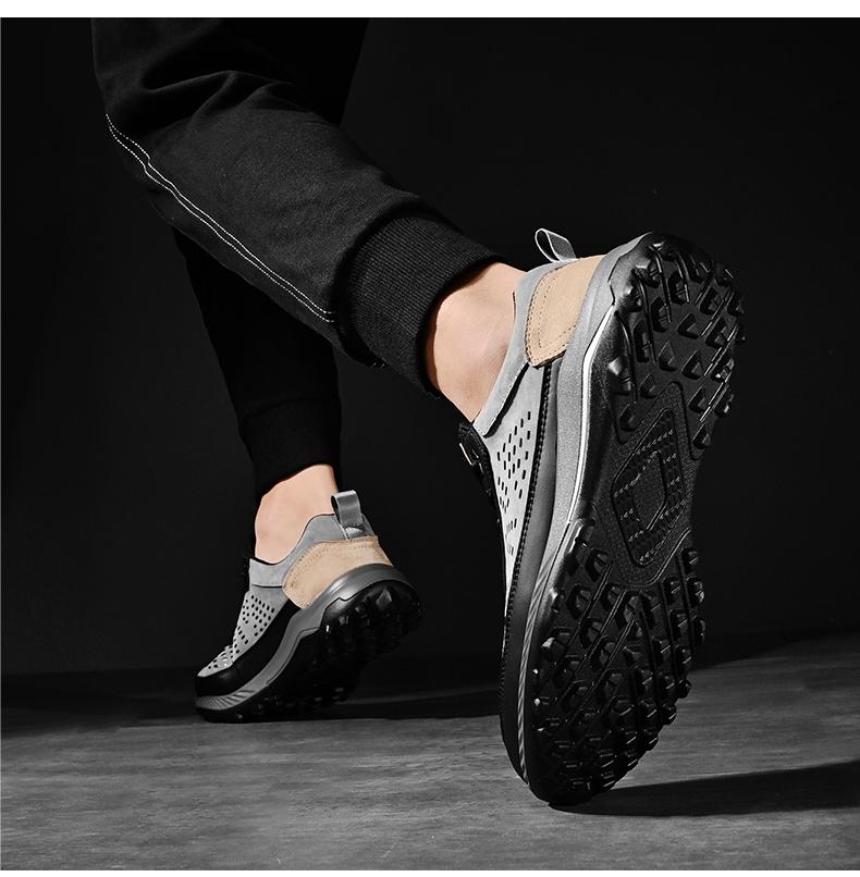 Hand-stitching Men Boots Casual Split Leather Shoes