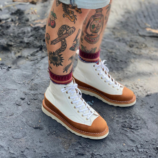Handmade leather high-top casual shoes