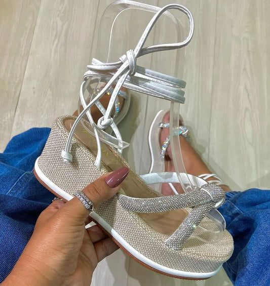 Sparkling heeled sandals