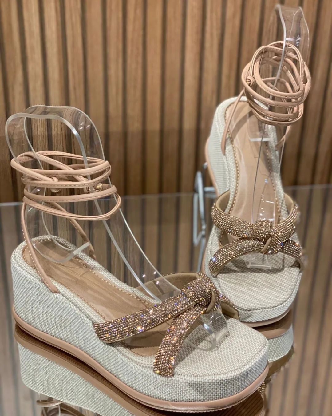 Sparkling heeled sandals